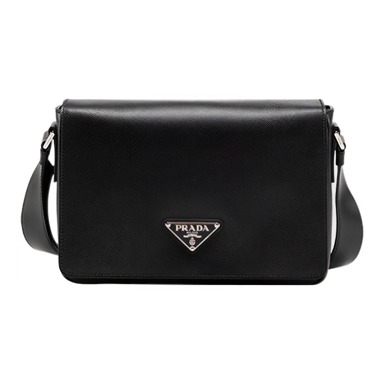 prada T-shirt Leather Shoulder Bag, Crossbody Bag Men's Black