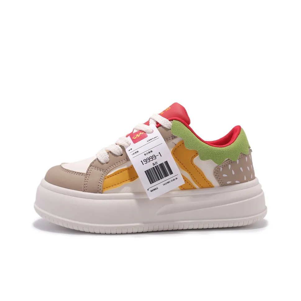 MKTKM Anti Slip Wear Resistant Low Top Casual Shoes Women's Hamburger