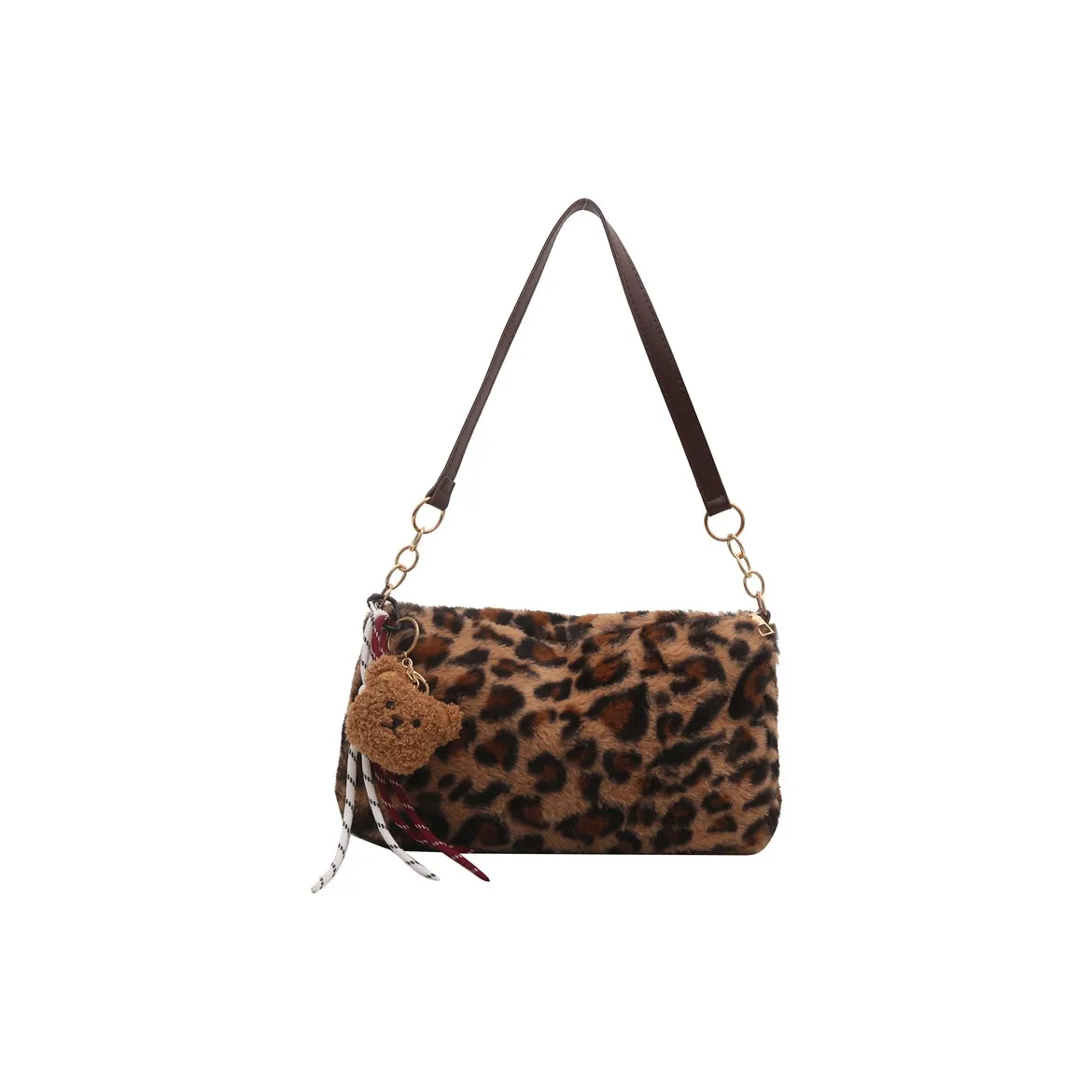 Barang Bear Искусственный мех Сумка через плечо Стандартная Женская Коричневая