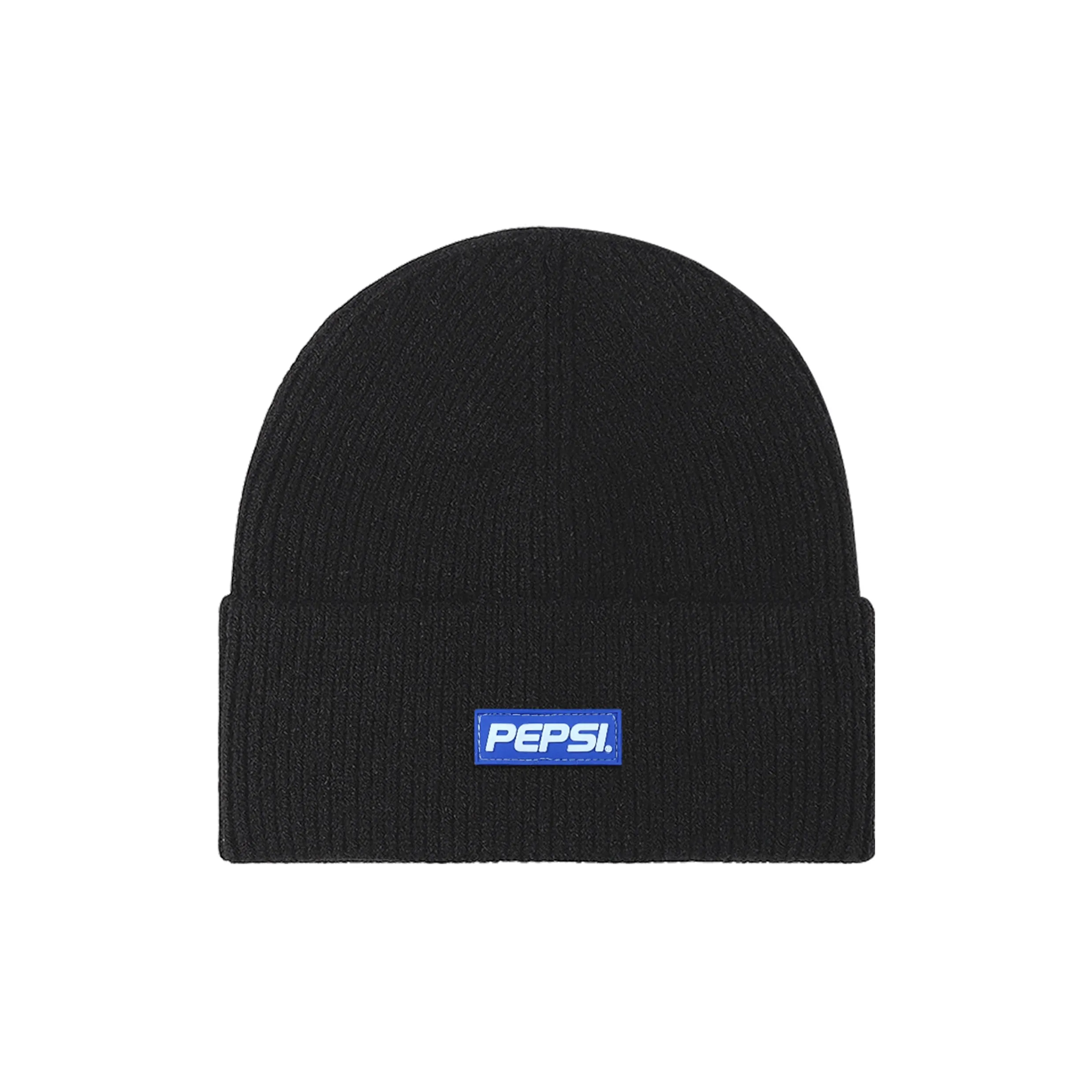 Pepsi Acrylic Beanies Unisex Black Ecru Navy Blue Dark Gray