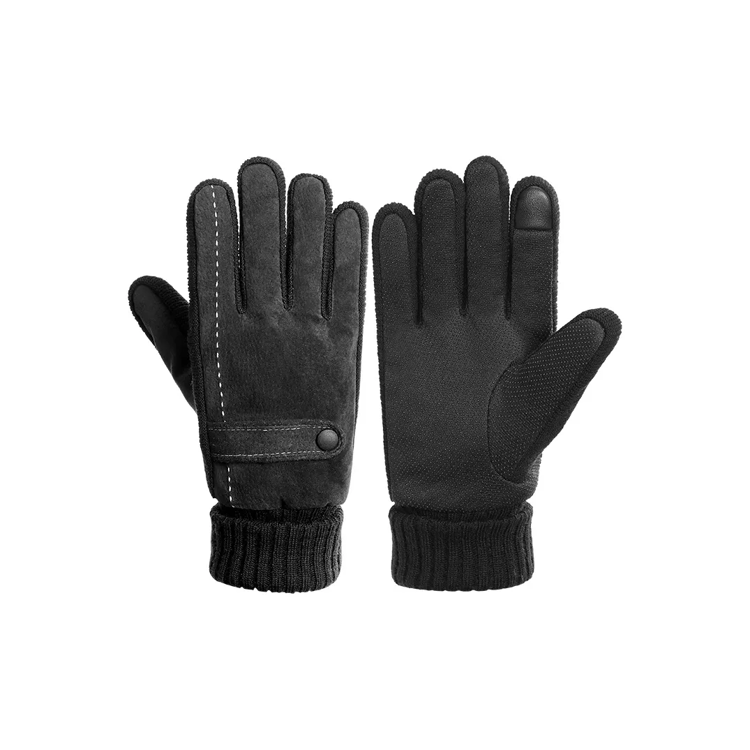 NANJIREN Перчатки из свиновой кожи мужские черные