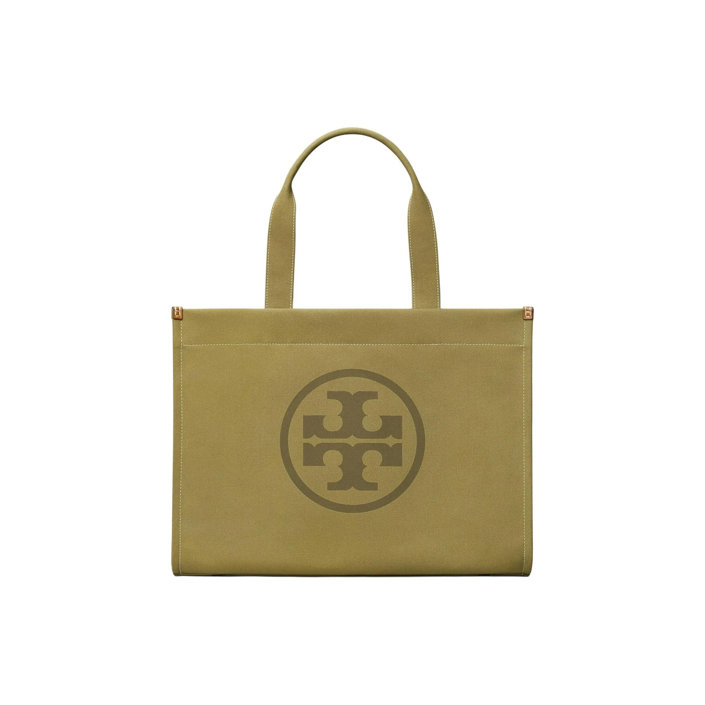 TORY BURCH Ella Хлопок Canvas Сумка Tote Сумка Сумка для покупок Сумка через плечо Сумка для женщин Серый Зеленый