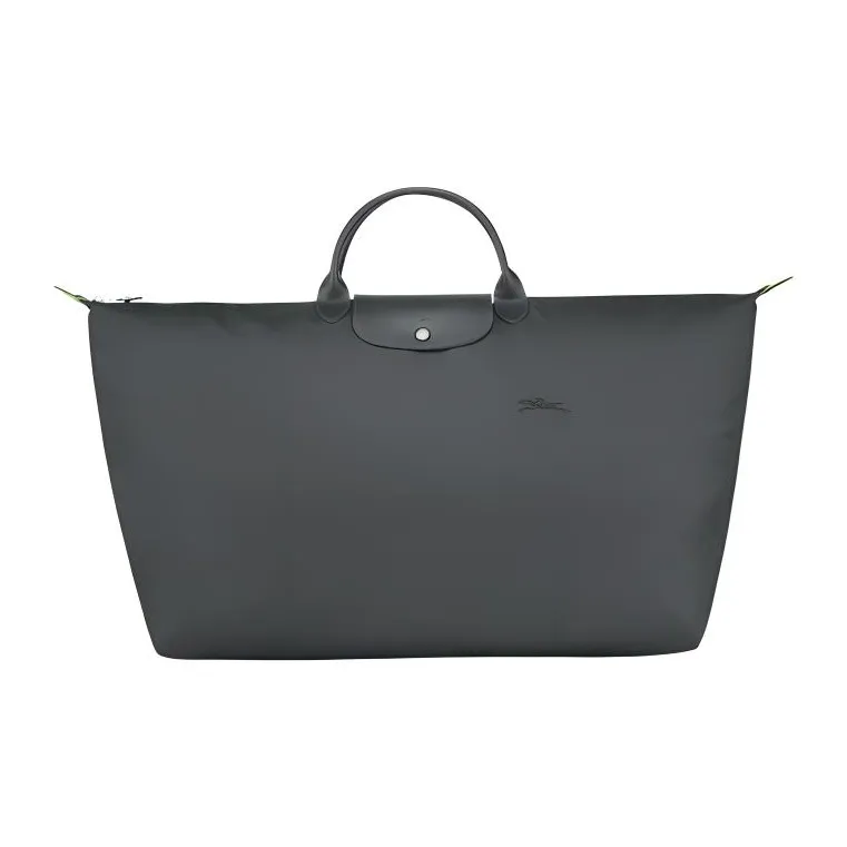 LONGCHAMP Le Pliage Green Cow Leather Trim Handbag Travel Bag Men's