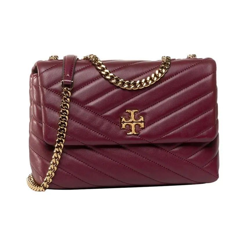 TORY BURCH Sheepskin Patchwork Crossbody Bag, Shoulder Bag Women's Pomegranate Stone Color