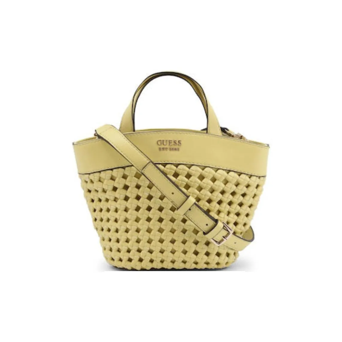 GUESS Сумка через плечо из кожи женская желтая