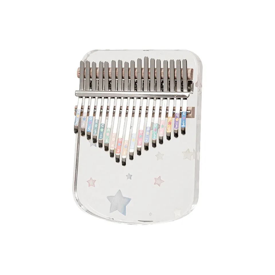 XIANSHIYIN Acrylic Material Kalimba Baby's Breath Appearance Fully Transparent Thumb Piano