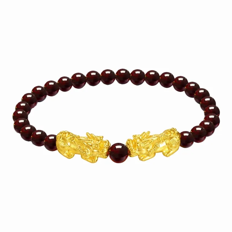 Related brand or topics Chinese Auspicious Animal Lucky Bead Good Luck YK988B 4 Solid Gold Fixed Price Bracelets Unisex
