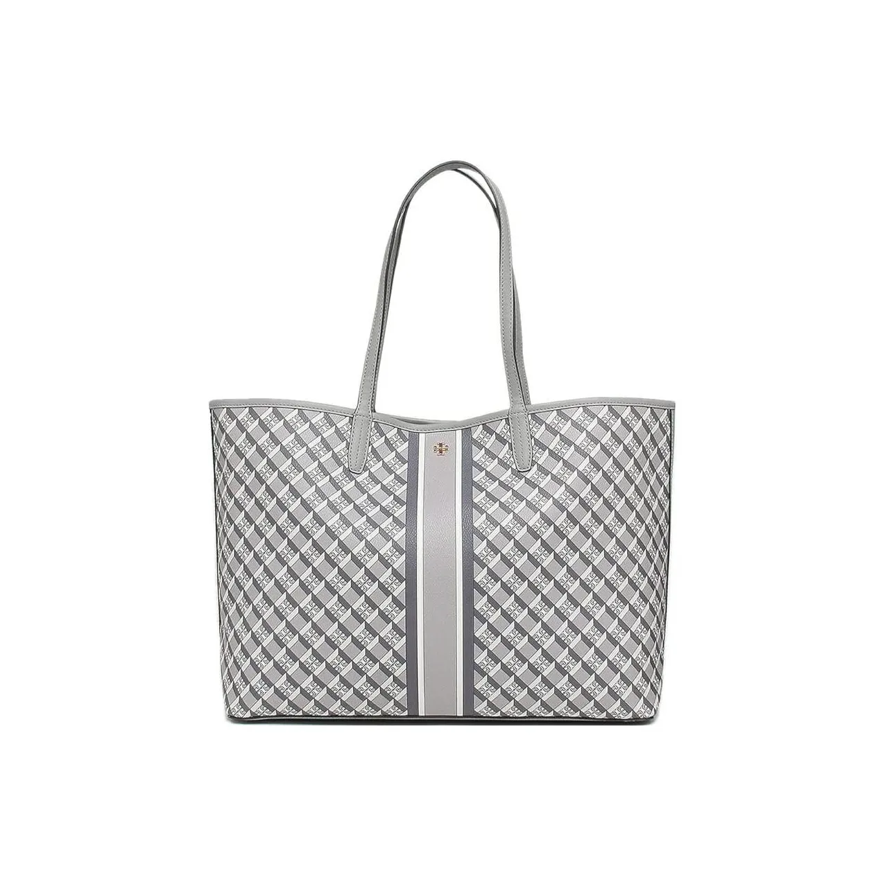 TORY BURCH Perry Покрытый холст Тоут Сумка Сумка для покупок Сумка на плечо Женская Серый Многоцветный