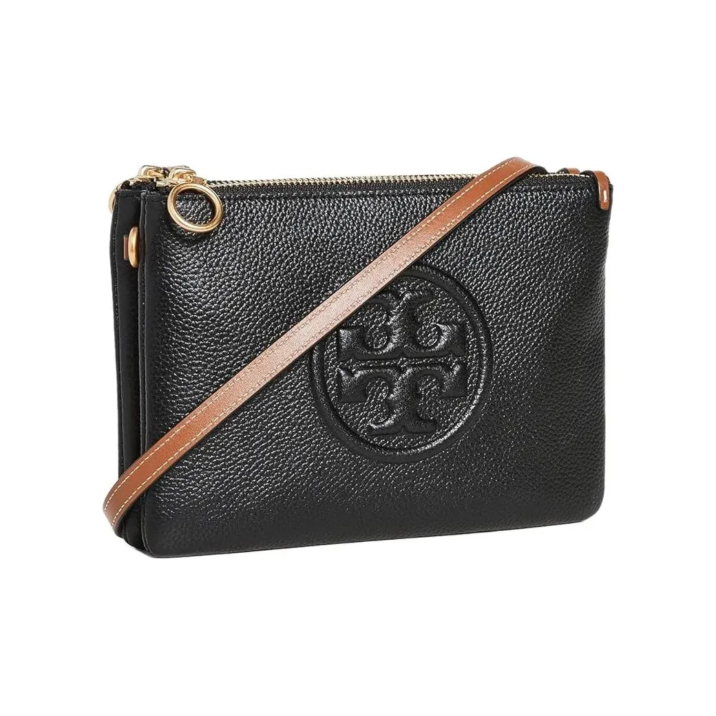 TORY BURCH Walker Cow Leather Shoulder Bag, Crossbody Bag Trumpets Women's Black