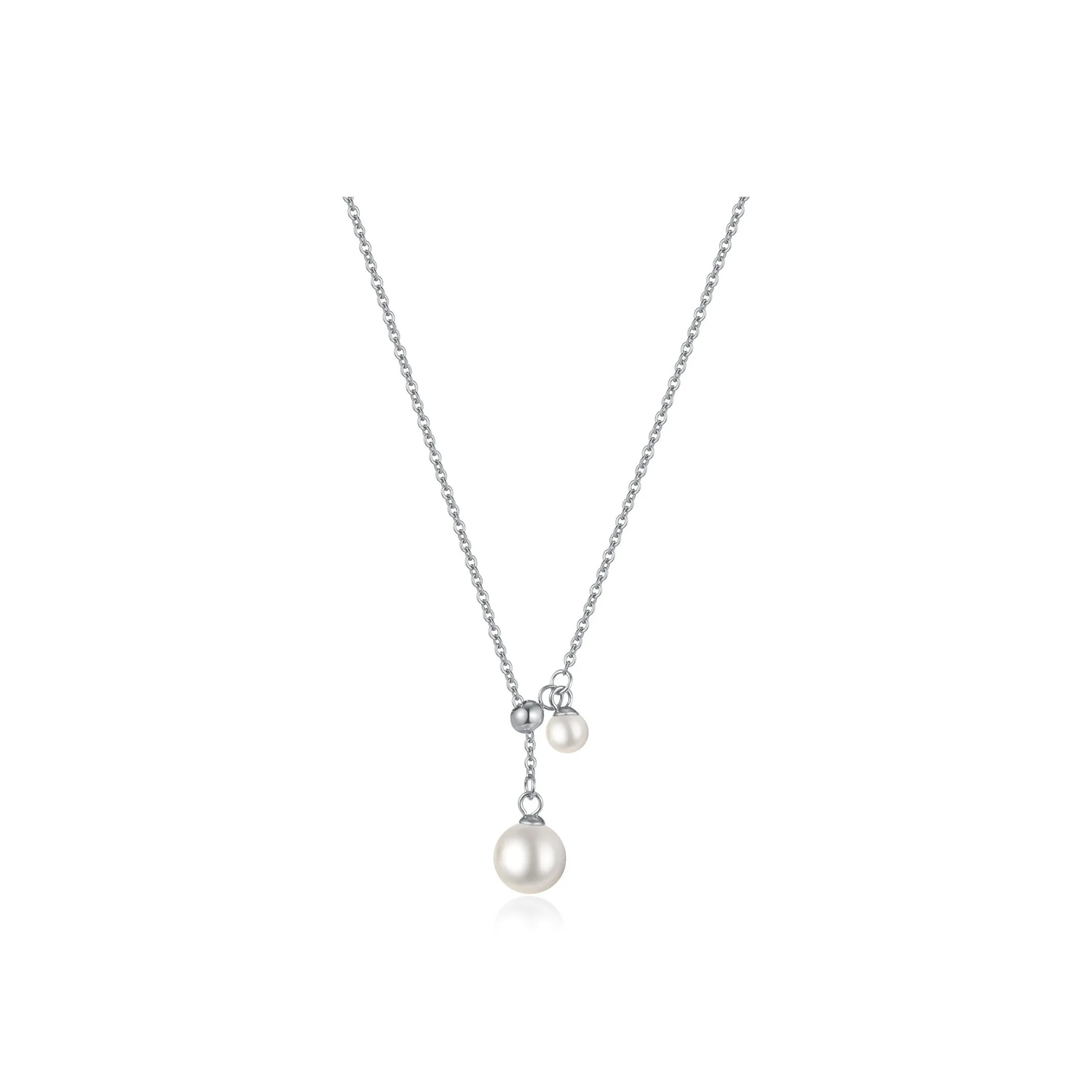 CHUVORA Luxe Fashion Pearl Titanium Steel Collarbone Minimalist Elegance Small Light Bulb Necklace For Women's Women's