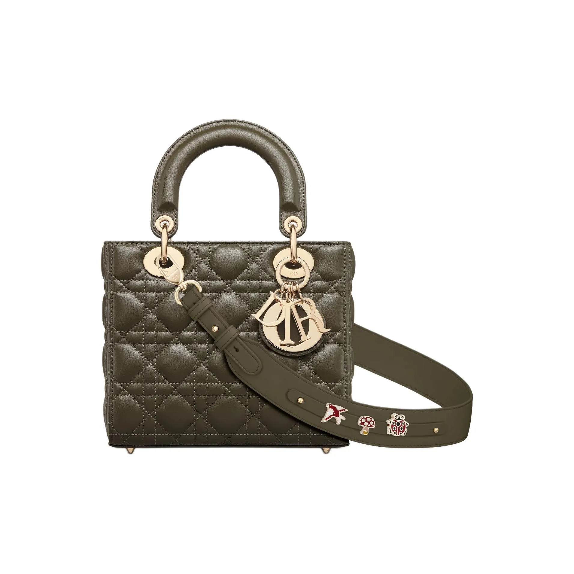 DIOR Lady Dior Lambskin Dior Bag Shoulder Bag Crossbody Bag Handbag Small Size Women's Khaki Green