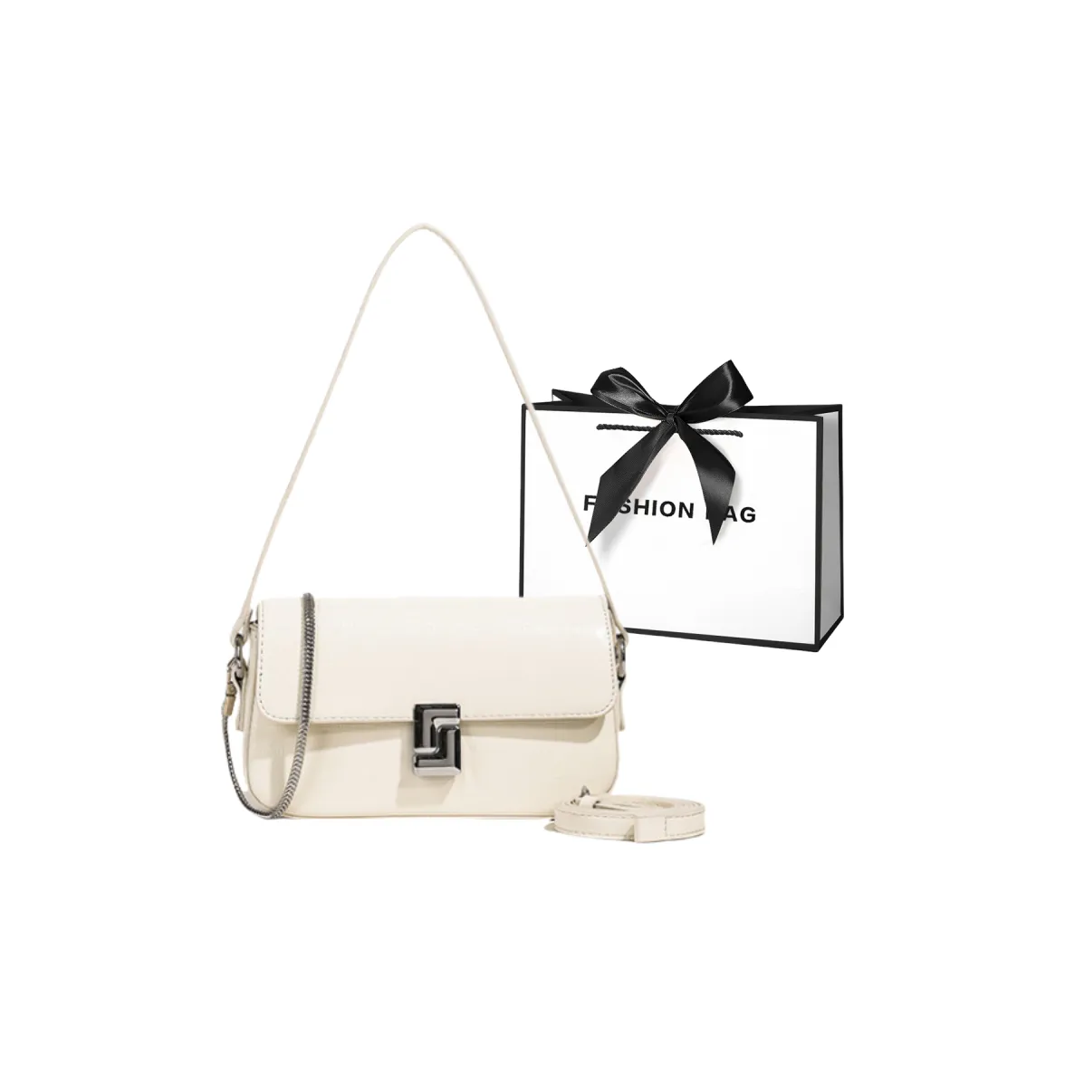 LETOO ПУ (полиуретан) Сумка через плечо Женская Кокосовое молоко Белый Космический серебристый Мода Черный