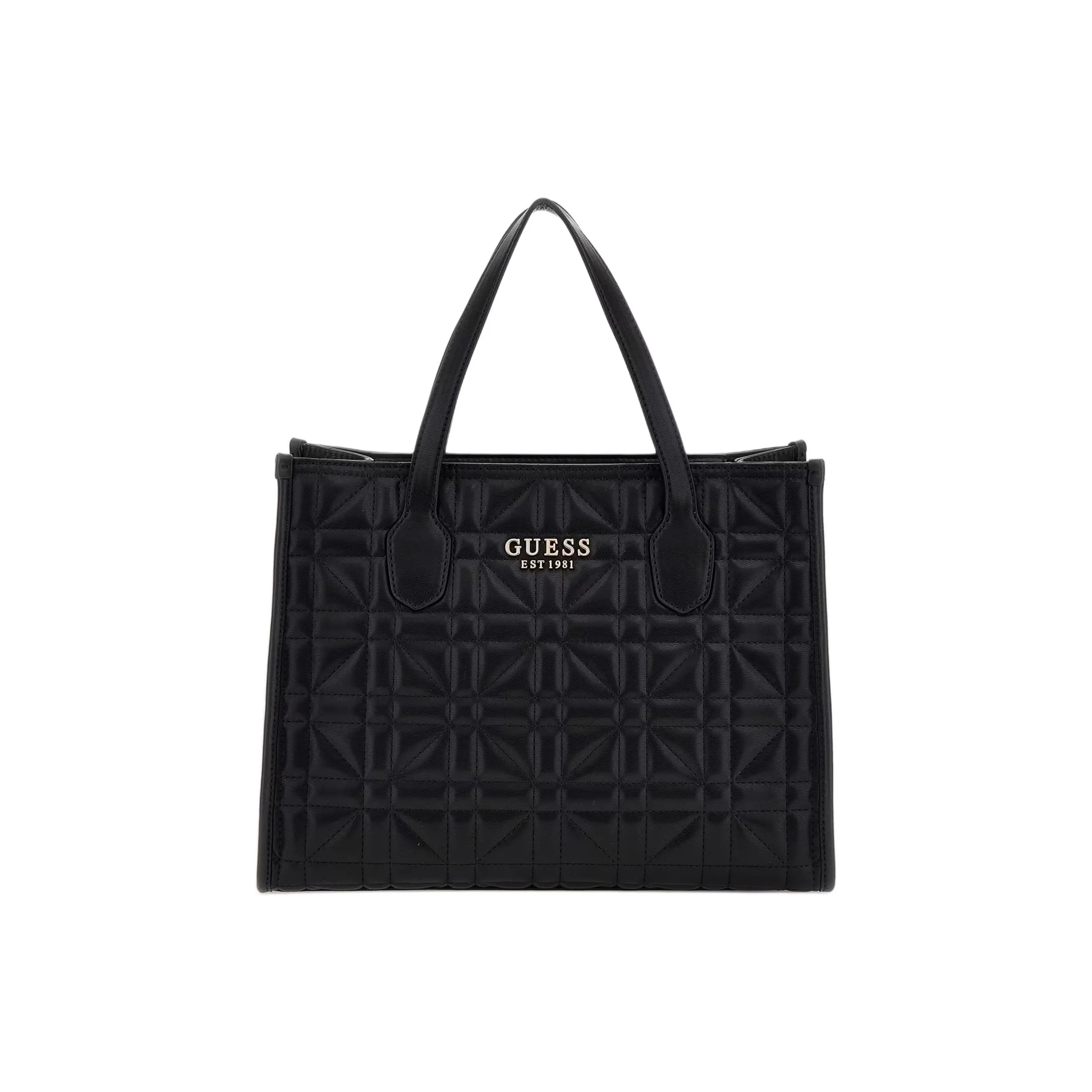 GUESS PU Tote Bag Shopping Bag Shoulder Bag Crossbody Bag Handbag Regular Women's Black