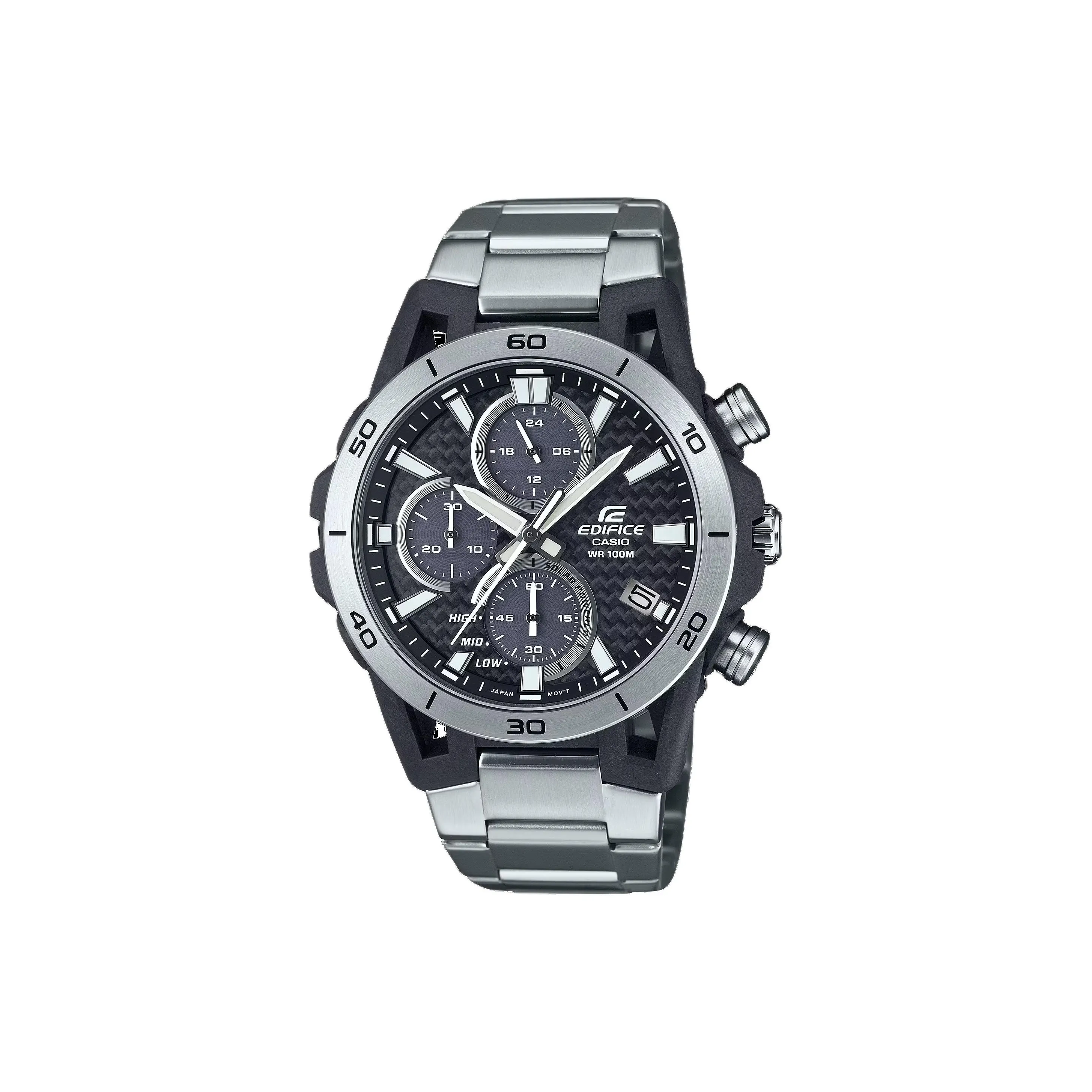 CASIO EDIFICE Collection Солнечный кварцевый механизм механизм нержавеющая сталь ремешок часы для мужчин черный циферблат