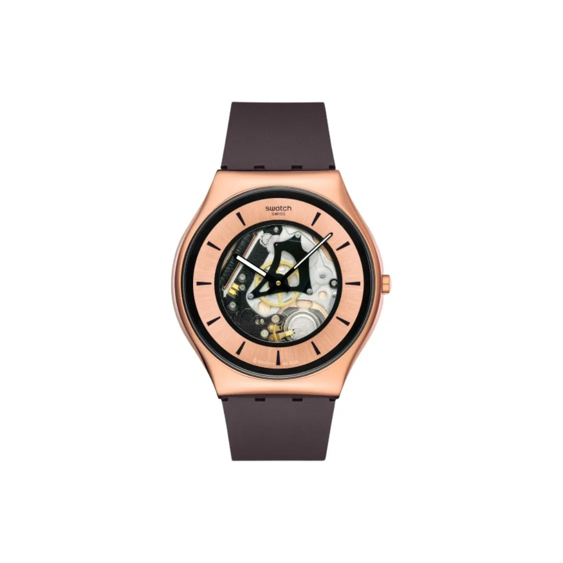 SWATCH Ultra Thin Collection Кварцевый механизм Унисекс Часы 42 мм Черепный циферблат Корпус из нержавеющей стали Силиконовый ремешок