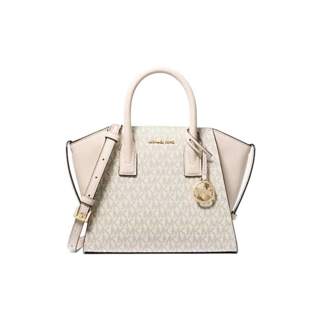 MICHAEL KORS Coated Canvas Shoulder Bag, Crossbody Bag, Handbag Small Size Women's Vanilla White