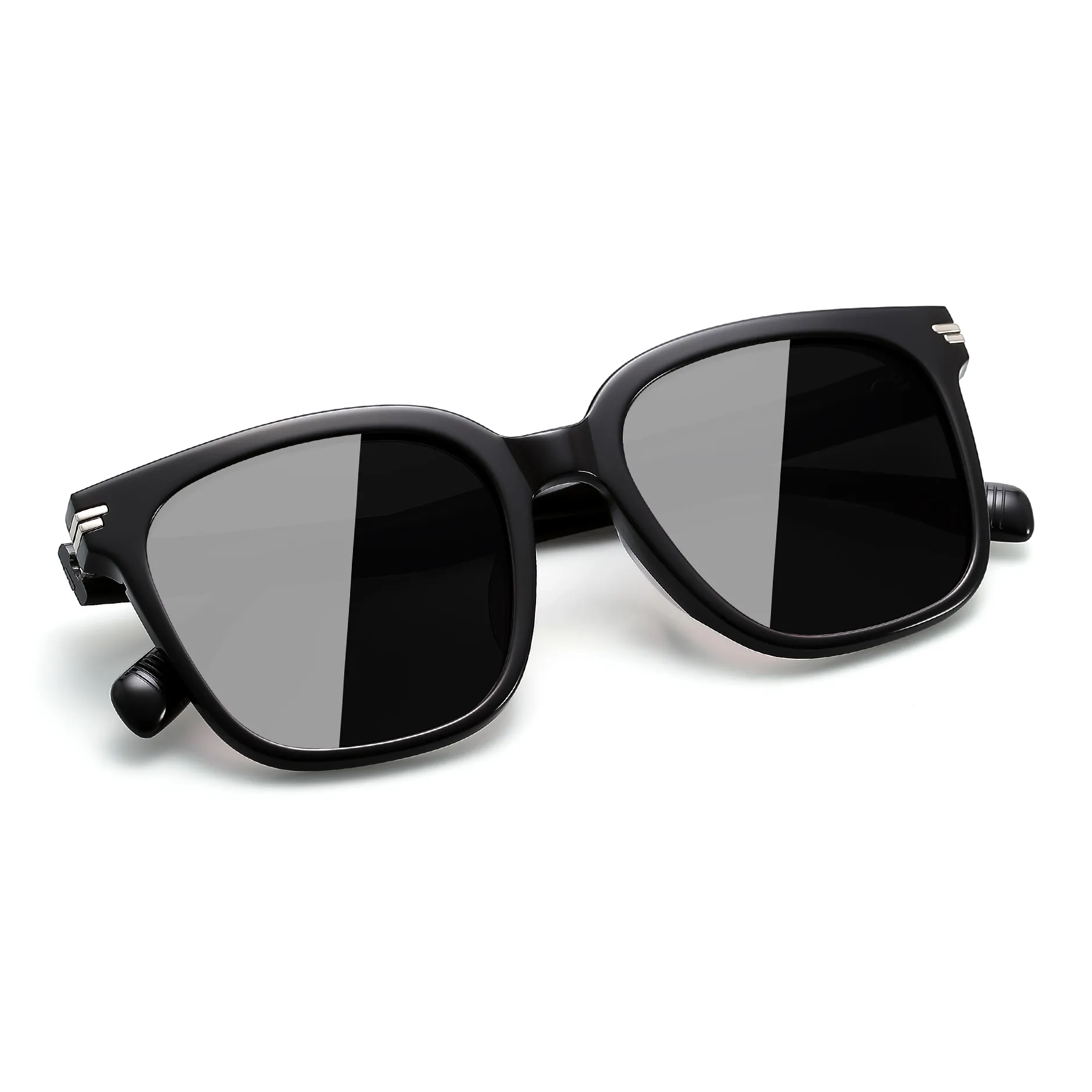 PULAIS Пластиковая оправа Квадратные Солнцезащитные очки Мужские Черные