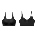 [2 개 for 20 Yuan off] 탱크 탑, 잉크 블랙+뒷 버클 스타일, 잉크 블랙