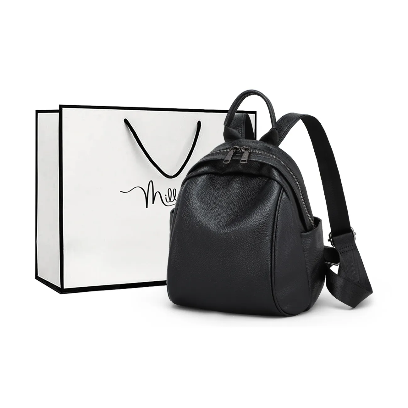 MILLIE'S Рюкзак из коровьей кожи стандартный женский черный