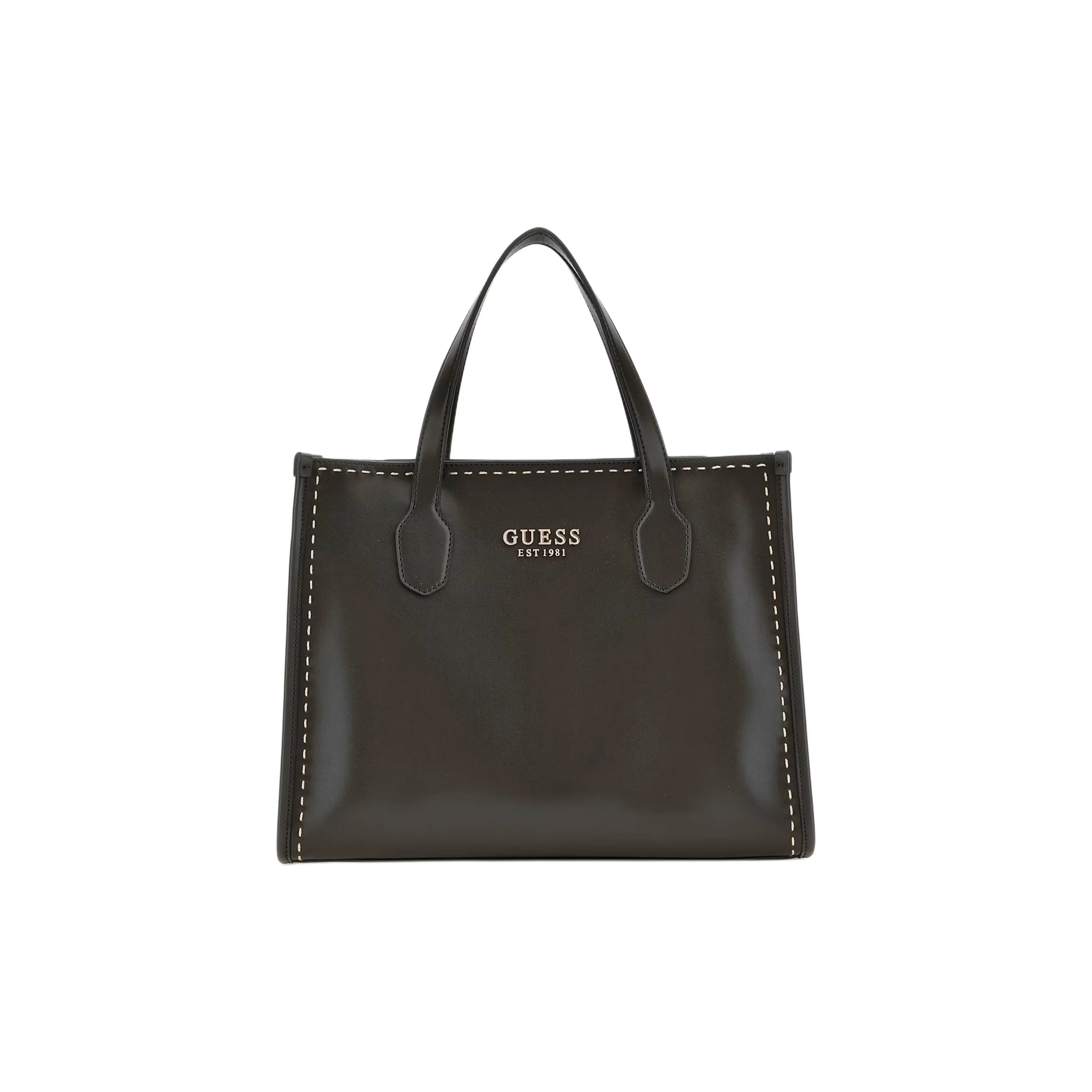 GUESS Polyurethane Tote Bag, Shopping Bag, Shoulder Bag, Crossbody Bag, Handbag Women's Black