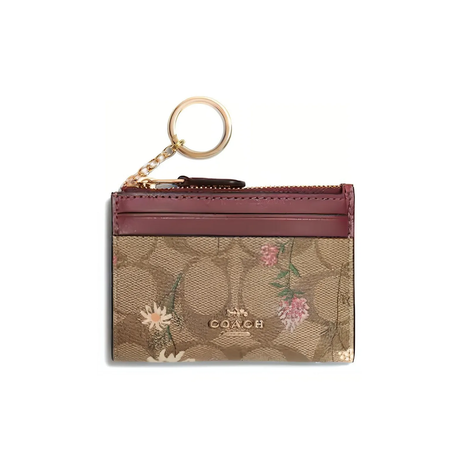 COACH Skinny Id Case Покрытый холст с кожаными вставками держатель для карт держатель для карт держатель для карт минимальный женский хаки