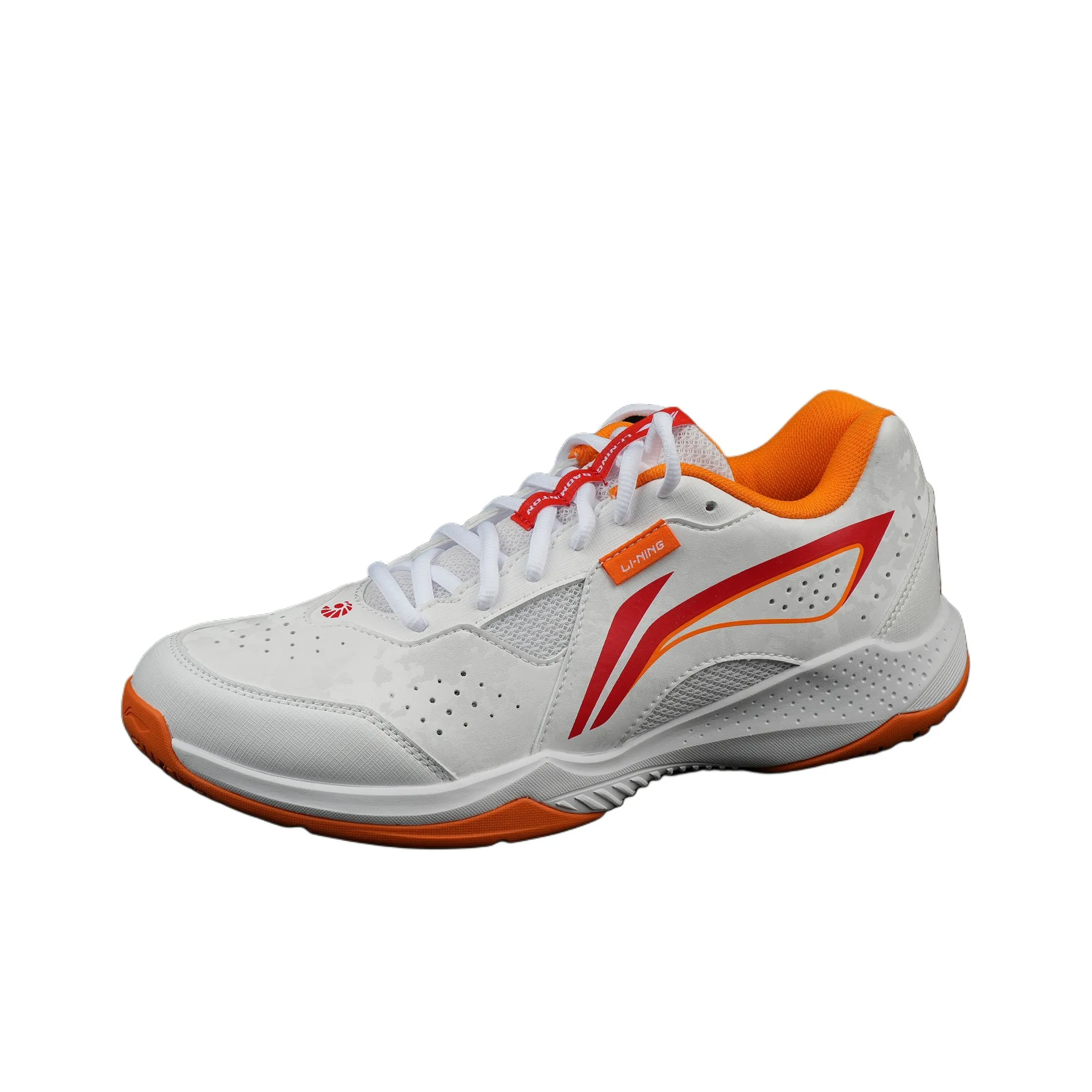 LiNing Slip-resistant Abrasion-resistant Low-top Badminton Shoes Unisex White Orange LiNing Противоскользящие Износостойкие Низкие Кеды для Бадминтона Унисекс Белый Оранжевый
