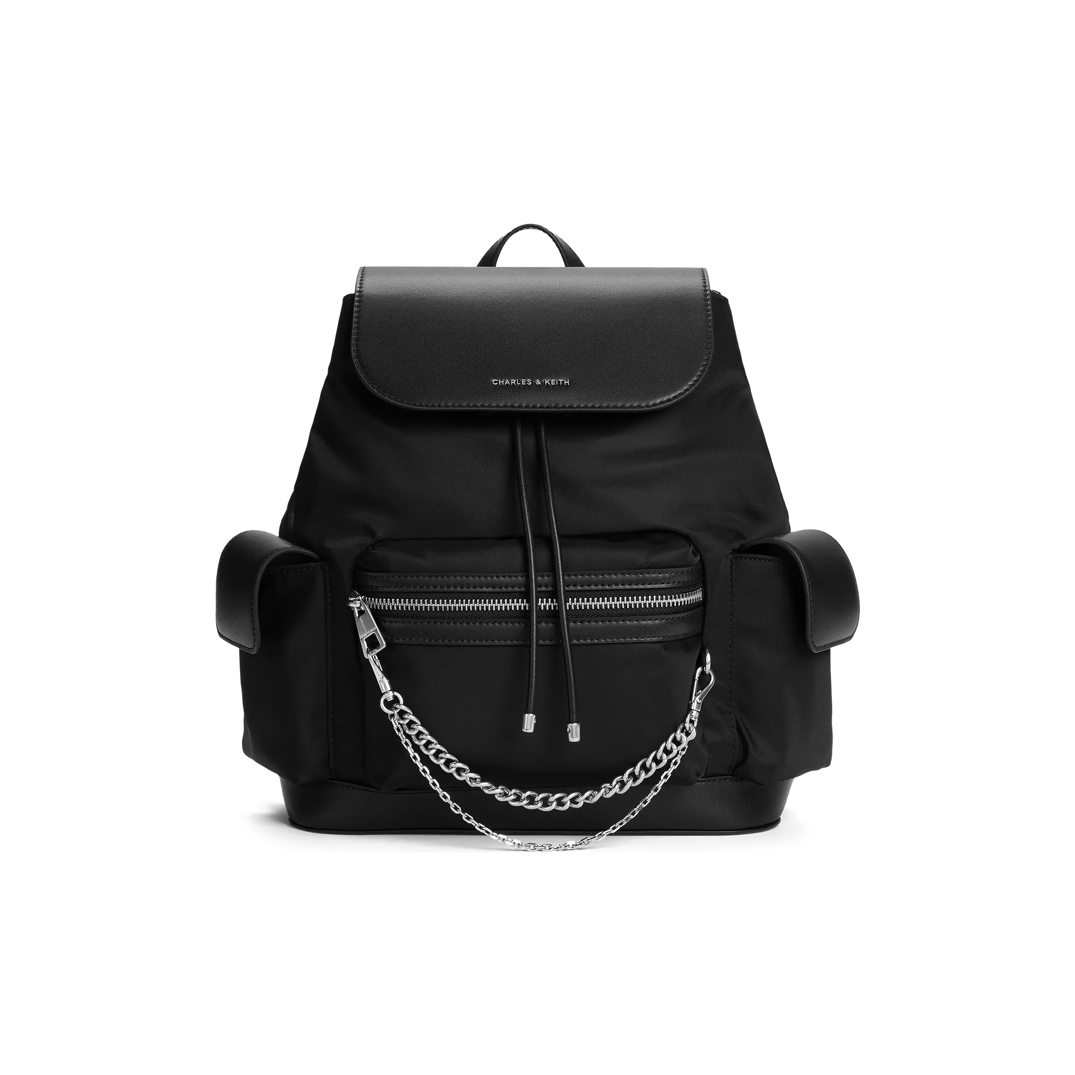 CHARLES KEITH Ткань Рюкзак Большой Женский Черный