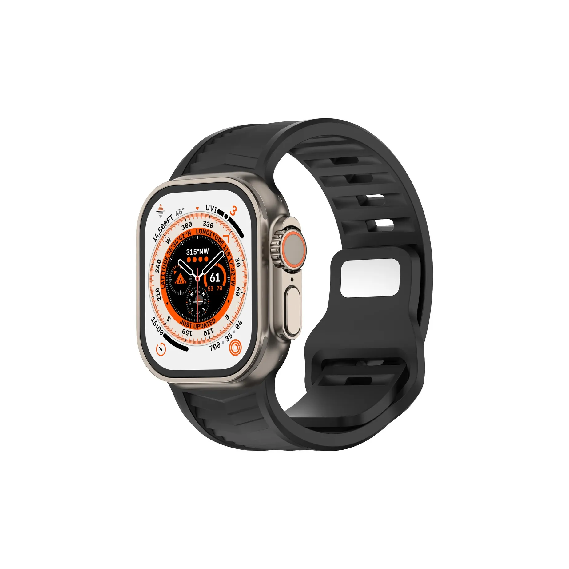 CHRROTA Compatibility Apple Watch Ultra Apple S8 Watch IWatch Sports Square Buckle Twill Silicone Strap Apple Strap