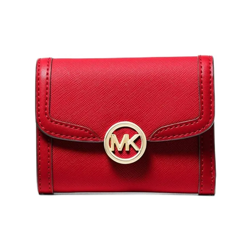 MICHAEL KORS Coated Canvas Wallet Medium Size Women's Bright Red
