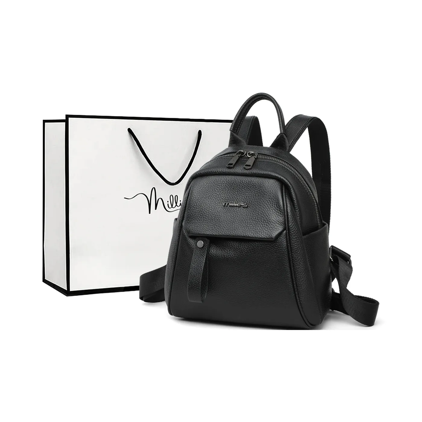 MILLIE'S Рюкзак из коровьей кожи с синтетической кожей стандартный женский черный