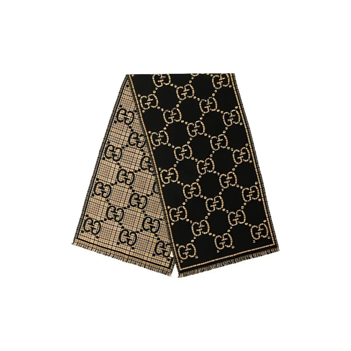 GUCCI Check Gg Wool Scarf