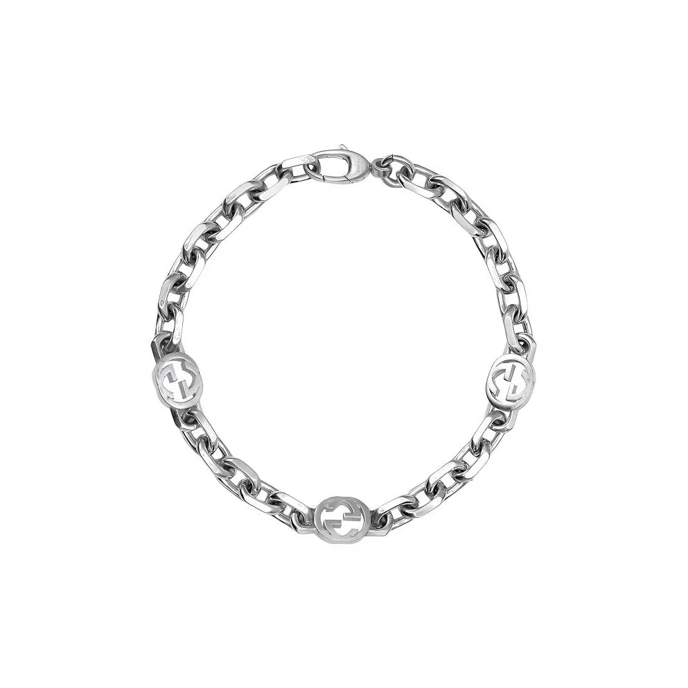GUCCI Interlocking G Silver Bracelet