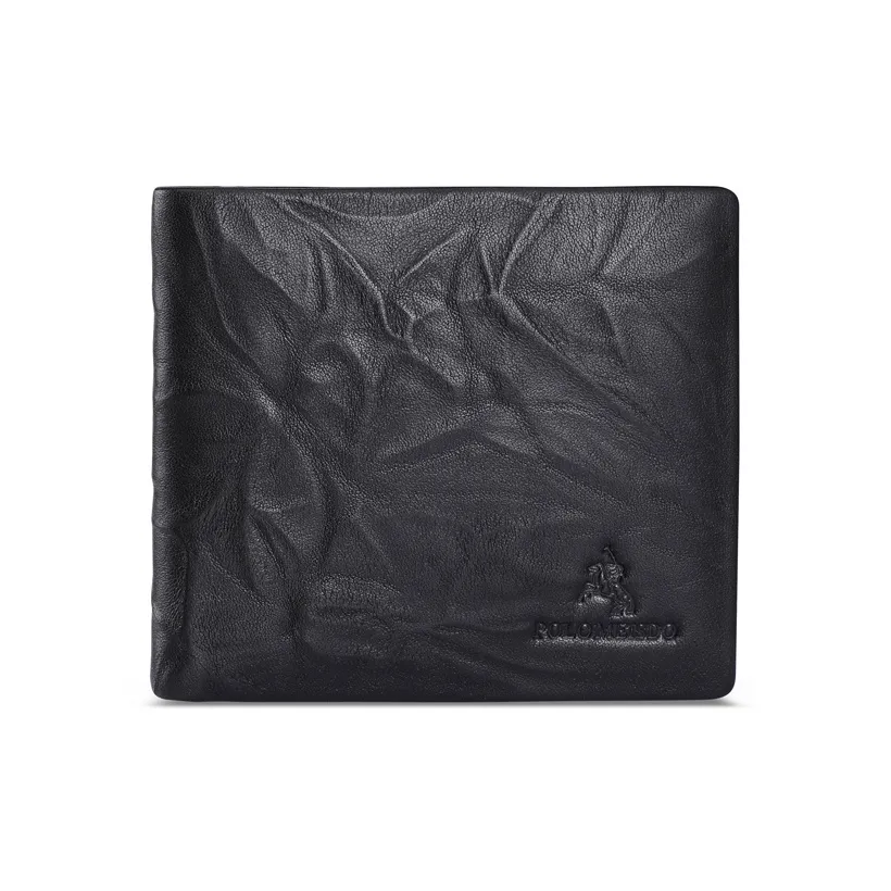 POLOMEISDO Укороченный Бизнес Коровья кожа Кошелек Минималистский стиль Юность Повседневный Кошелек Мужской Черный