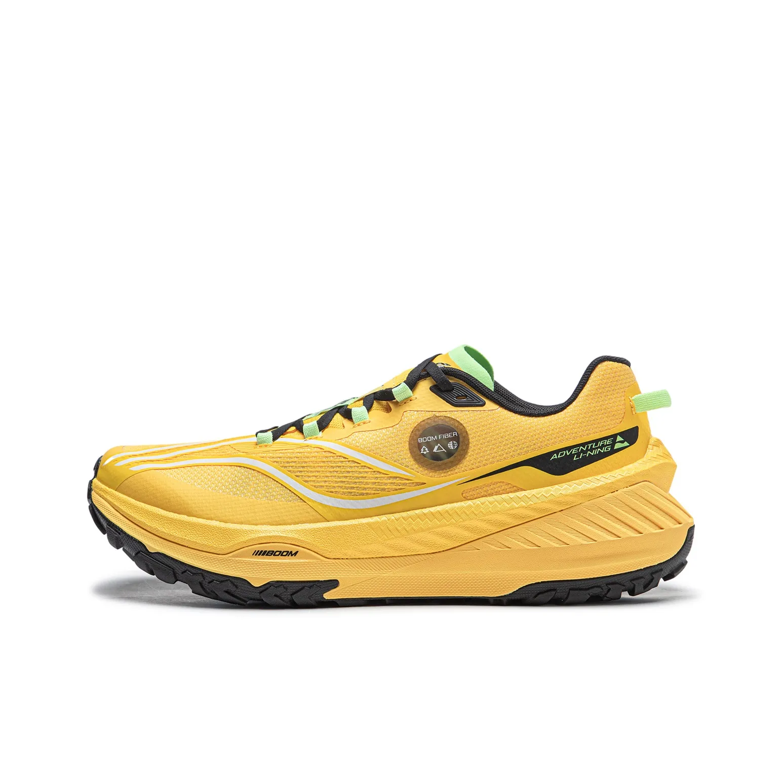 LiNing Shock Absorbers With Slip Resistant And Abrasion Resistant Properties Low Top Trail Running Shoes Men's Yellow