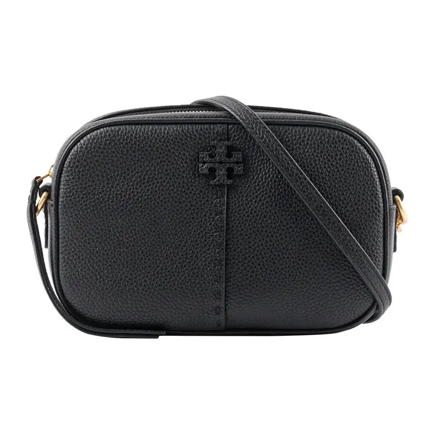 TORY BURCH McGraw Litchi Grain Leather Camera Bag Crossbody Bag Shoulder Bag Women's Black