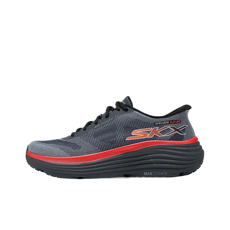 Skechers MEN'S GO Износостойкий Дышащий MID Беговые кроссовки Мужские Темно-серый Синий