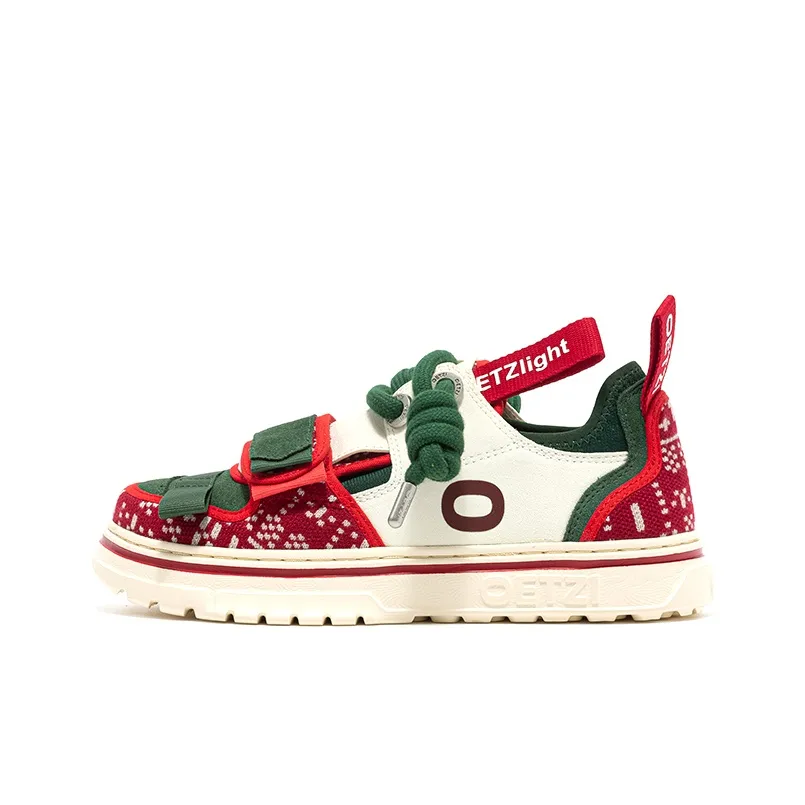 OETZI Ultra light Series 1 Skateboard Shoes Unisex Low top Beige Red