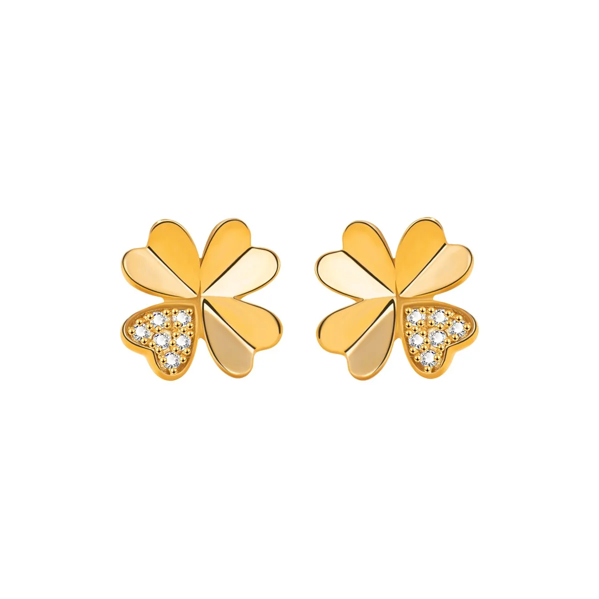 Heart To Heart 18K Gold Stud Earrings Women's