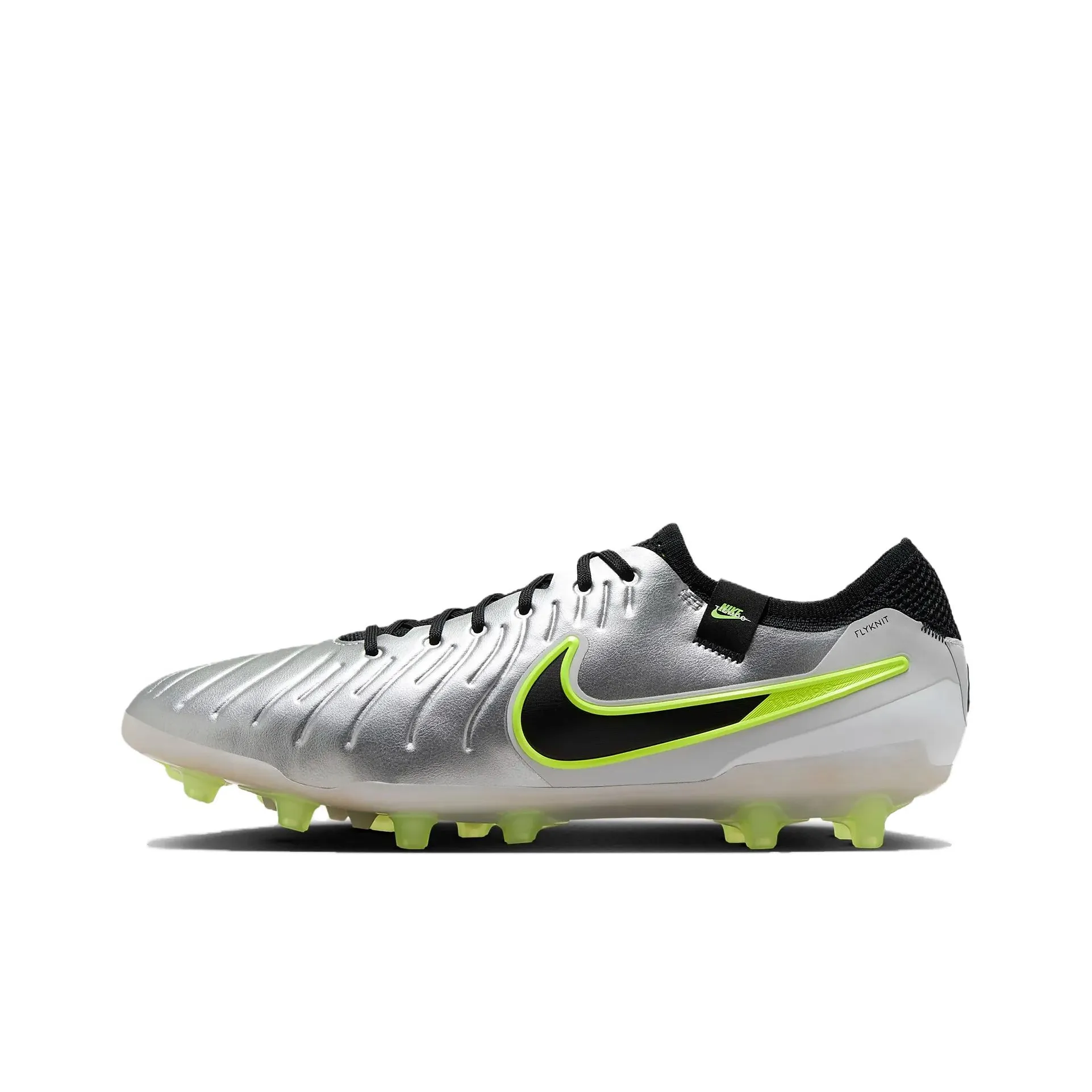 Nike Legend 10 Elite AG Pro Slip-Resistant Abrasion-Resistant Футбольные бутсы Унисекс Серебристо-черные
