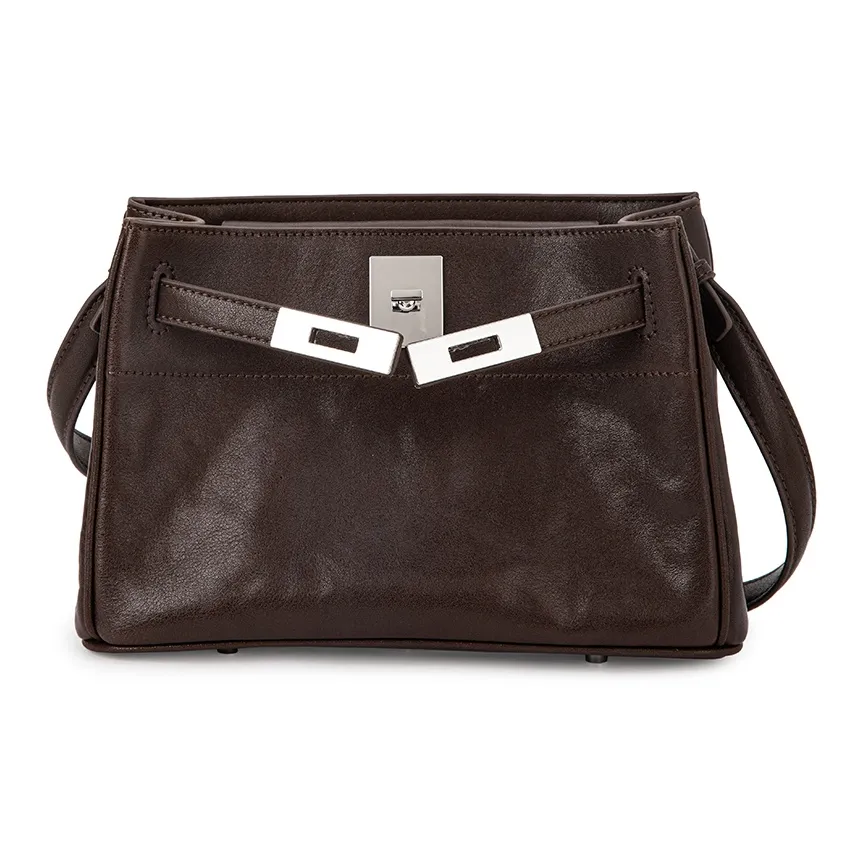 VENOF Подлинная крупнозернистая текстура коровьей кожи сумка через плечо маленькая сумка на плечо женские богатый и толстый шоколадный черный