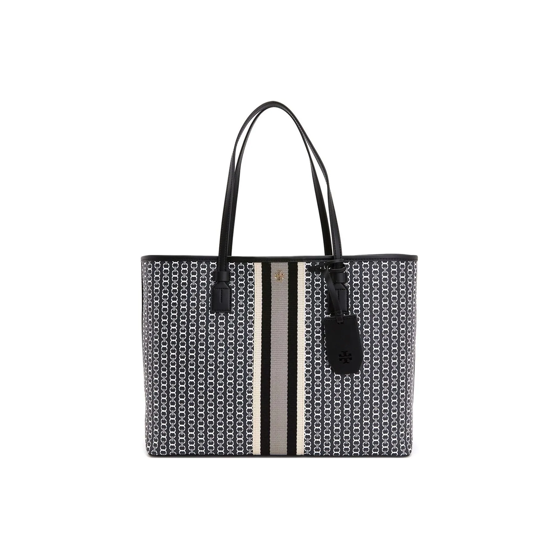 TORY BURCH Gemini Link Coated Canvas Tote Bag Shopping Bag Handbag Shoulder Bag Women's Black