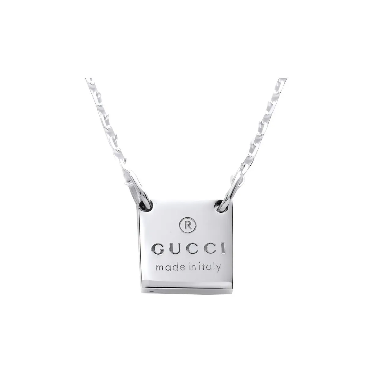 GUCCI 925 Sterling Silver Necklaces Unisex Silver