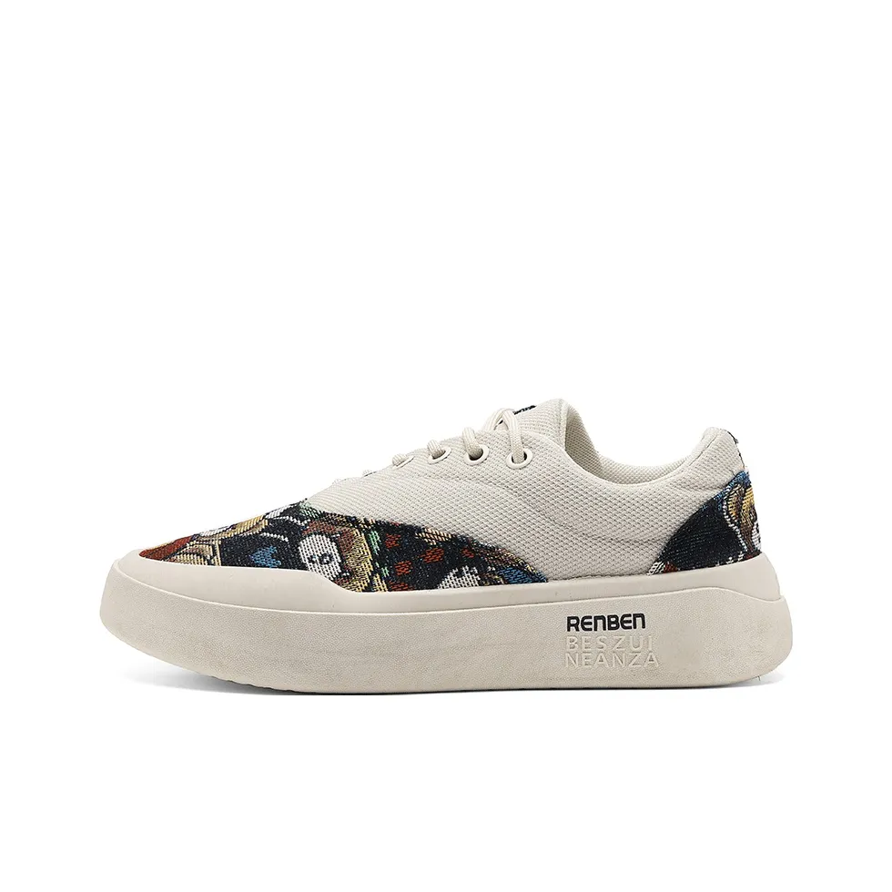 RENBEN Юбка Резистентная Устойчивая к Износу Дышащая Низкий Топ Кэжуал Мужская Бежево-Черная