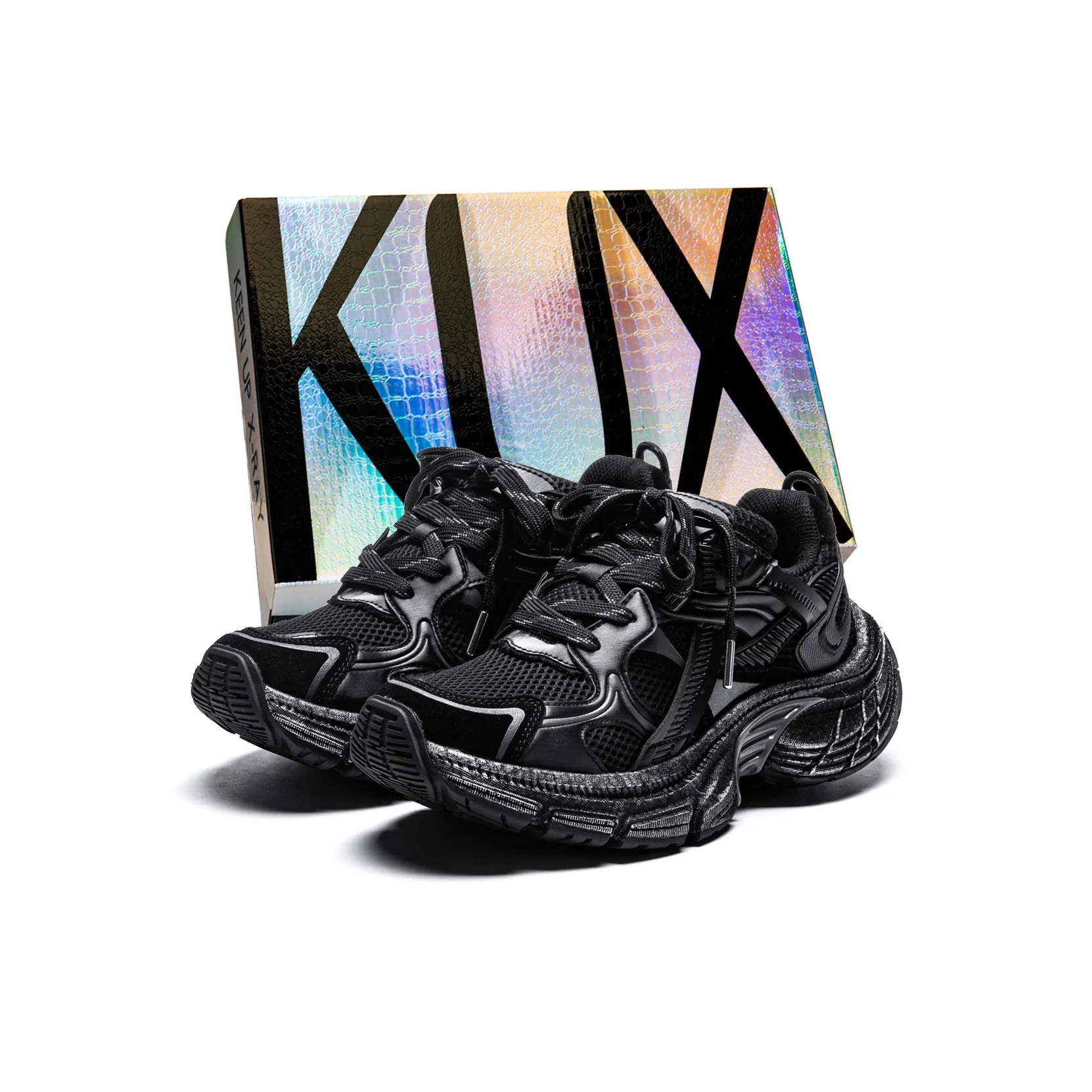 KUX Cushioning Anti-Slip Wear-Resistant Breathability Low-Top Chunky Sneakers Unisex Box Included