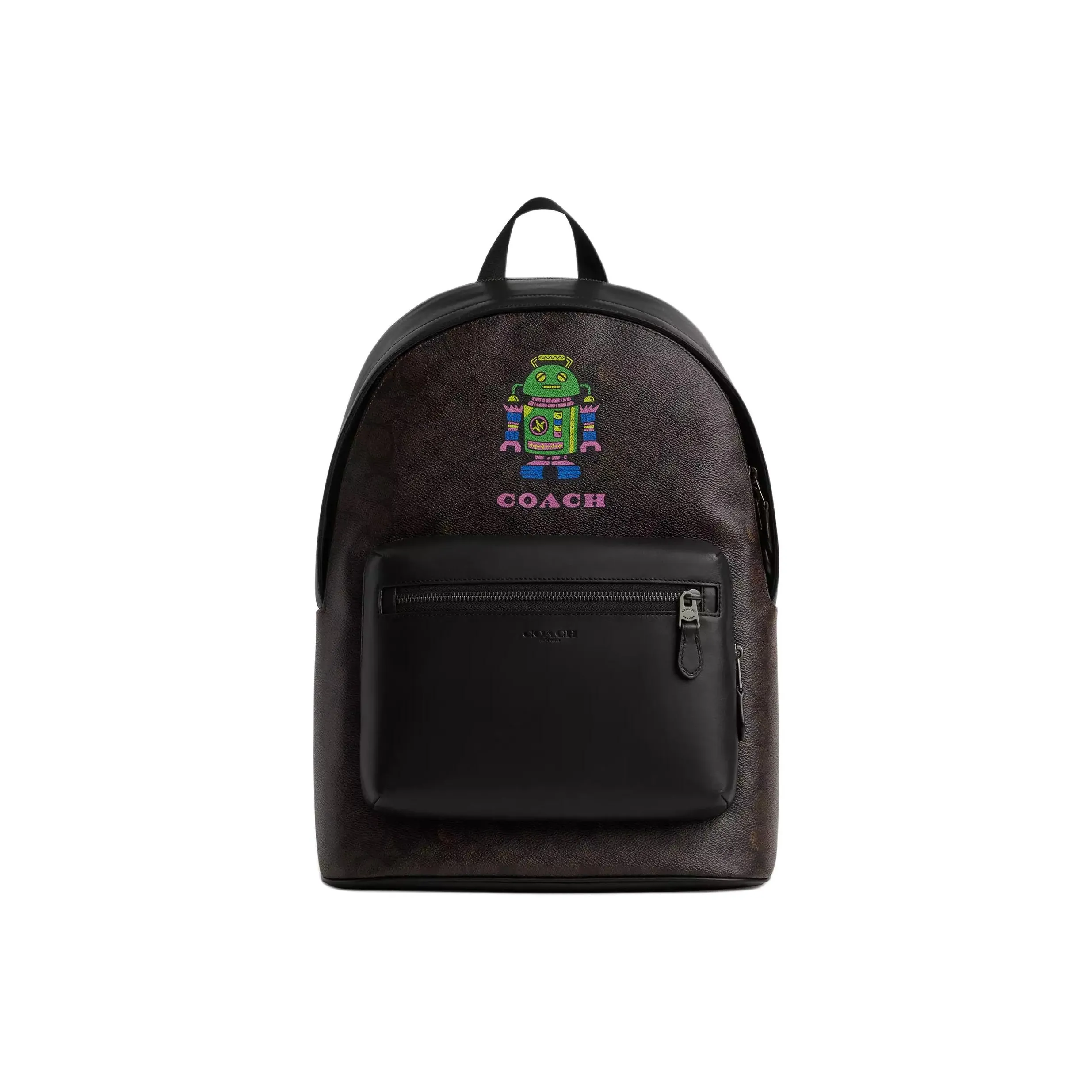 COACH Coated Canvas Backpack Large Size Women's Walnut Wood Multicolor