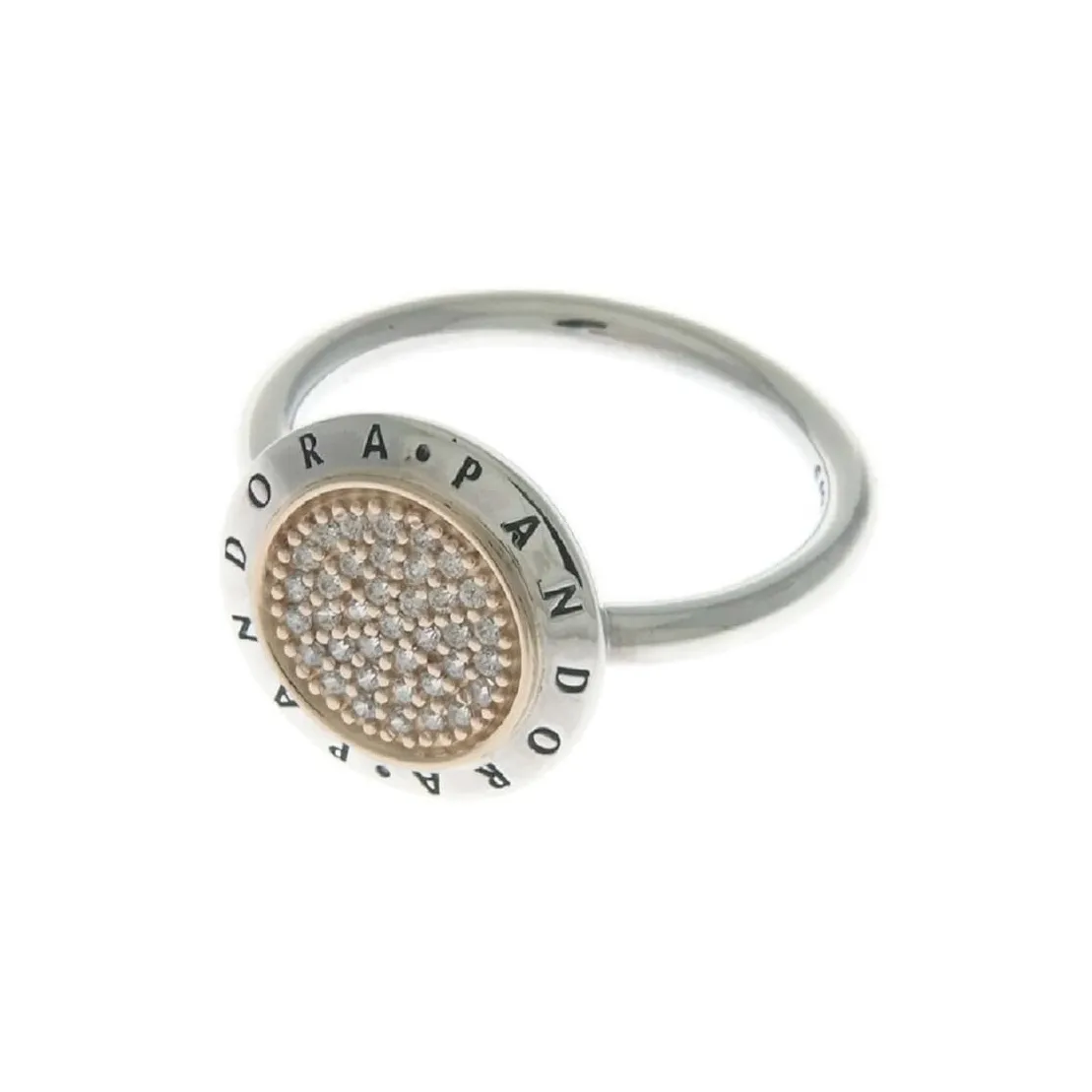 Pandora Sterling Silver With 14K Gold And Cubic Zircon Rings Women's Silver