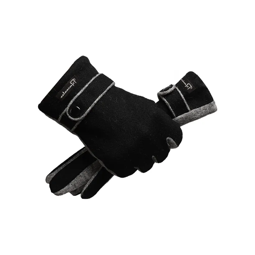 15 MINS 80% Wool 20% Polyester Knit Gloves Men's