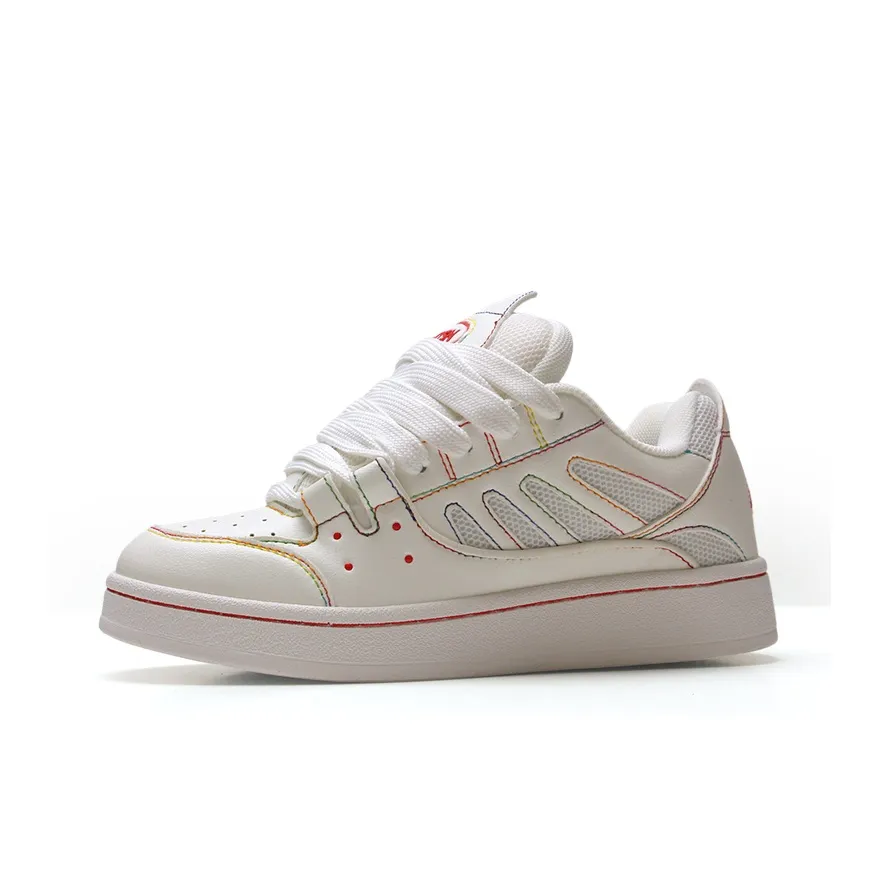 STUR YSN Износостойкий и Легкий Низкий Топ Скейтборд Кроссовки Унисекс Белый Радужный