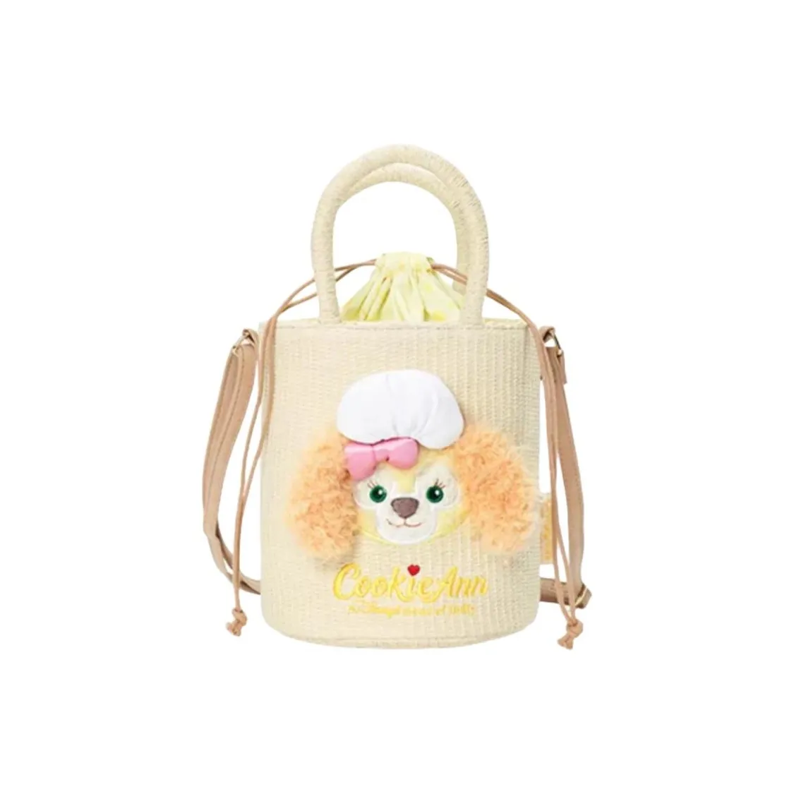 Disney Полиэстер Ведрообразная Сумка Портативная Сумка через плечо Женская Бежевая