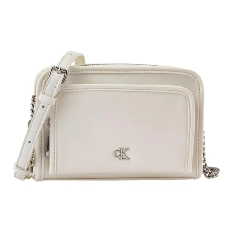 CALVIN KLEIN SS25 Синтетический материал Сумка через плечо Сумка на плечо Средняя Женская Айвори